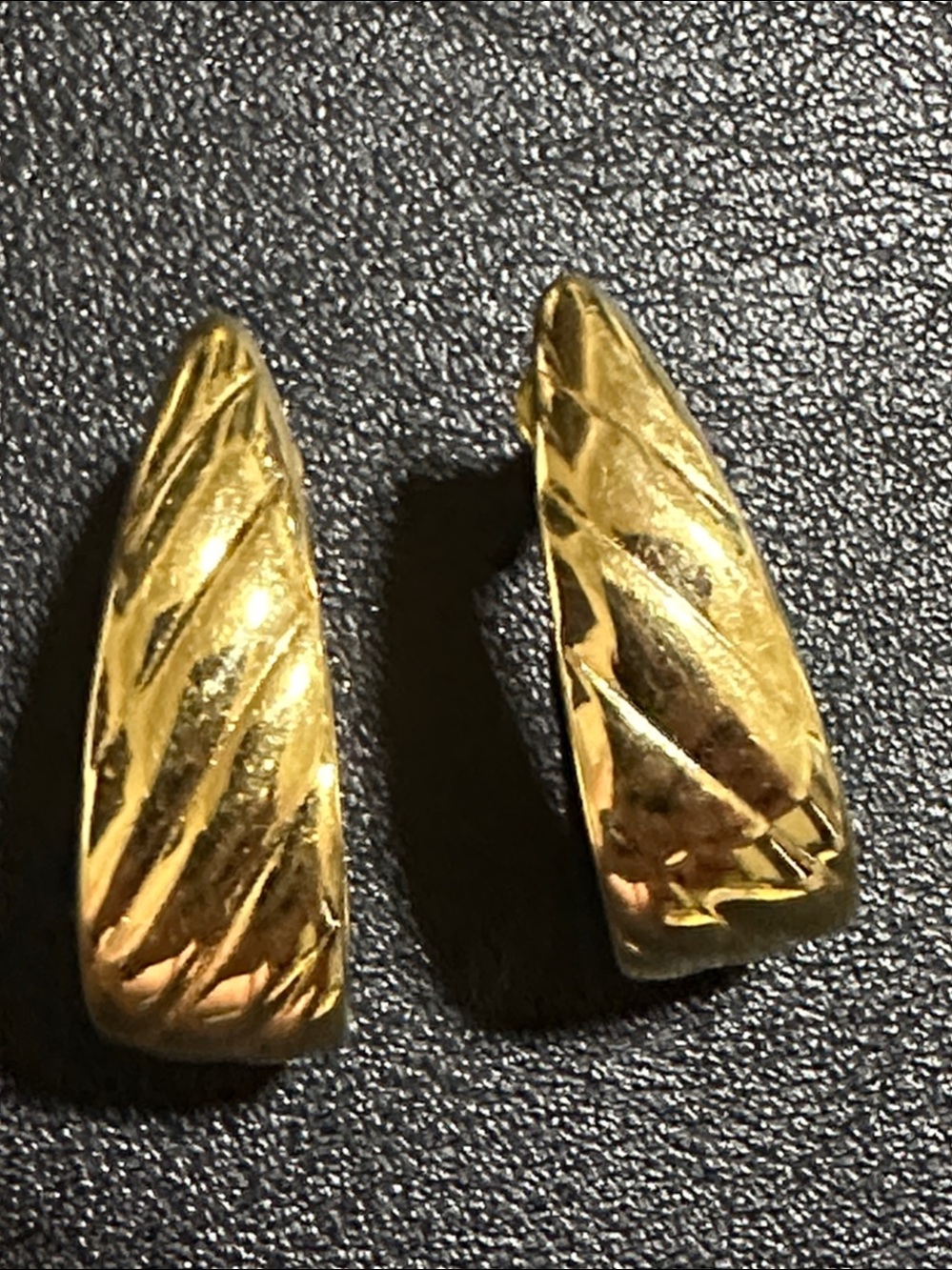 Monet Vintage J Hoop Gold Tone Post Back Earrings